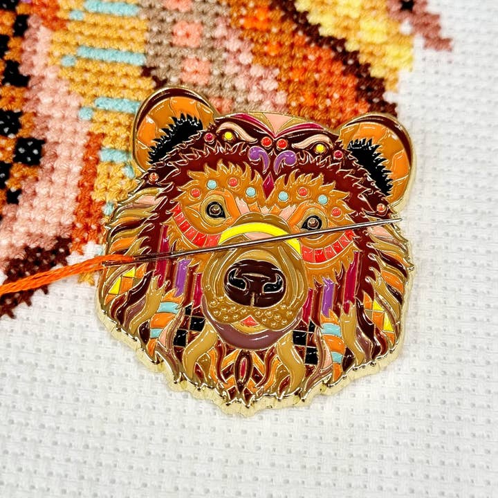 Mandala Bear Needle Minder for Cross Stitch & Embroidery for wholesale by Meloca Designs