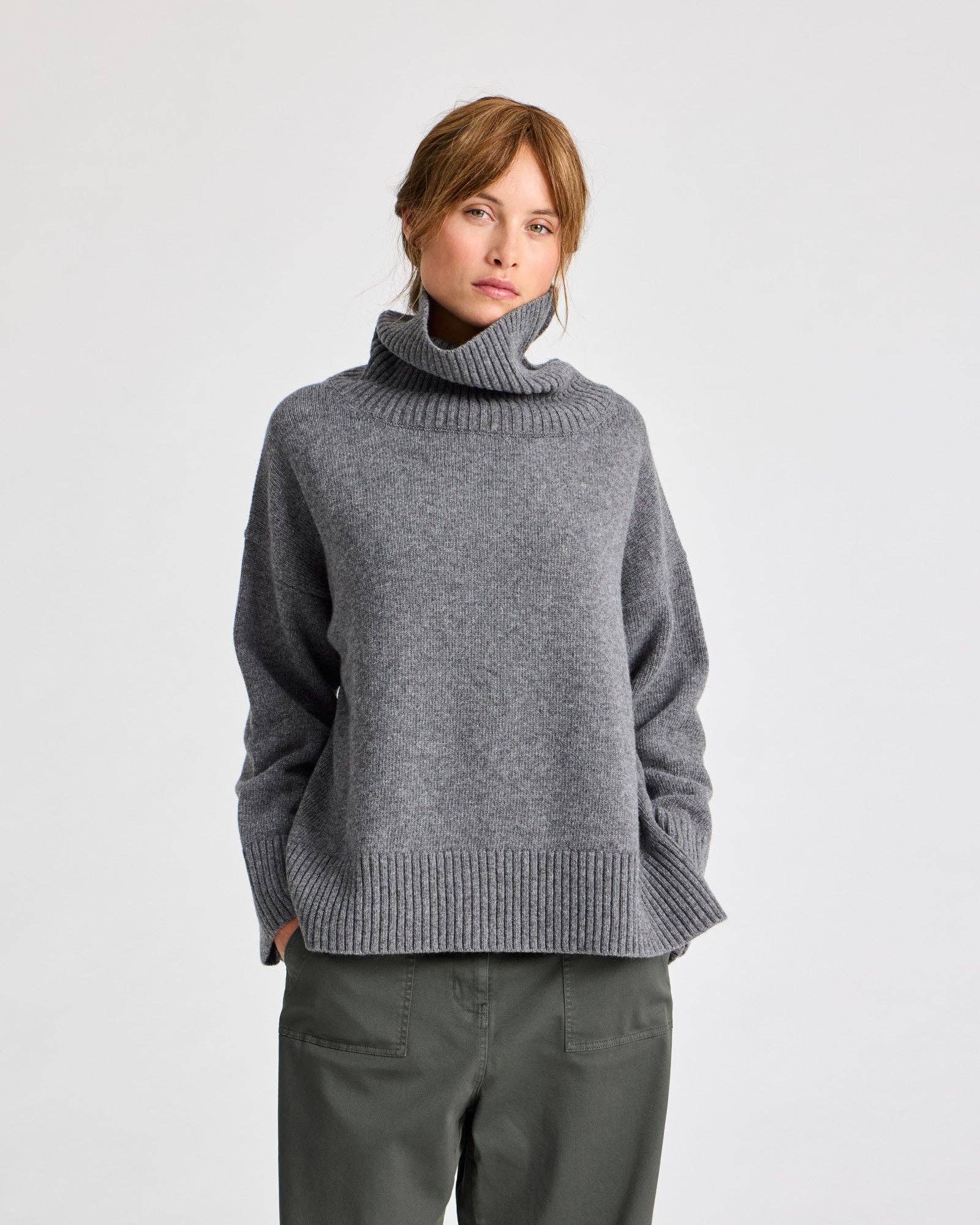 gai-lisva - Wholesale Knit Sweater - Women's - Vita Lambswool Jumper - Grafitti Grey Melangé1