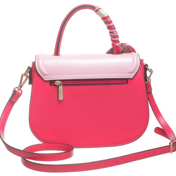 Bessie London - Wholesale Top Handle Bag - Women's - URBAN SCARF FLAP OVER TOP HANDLE CROSS BODY BAG