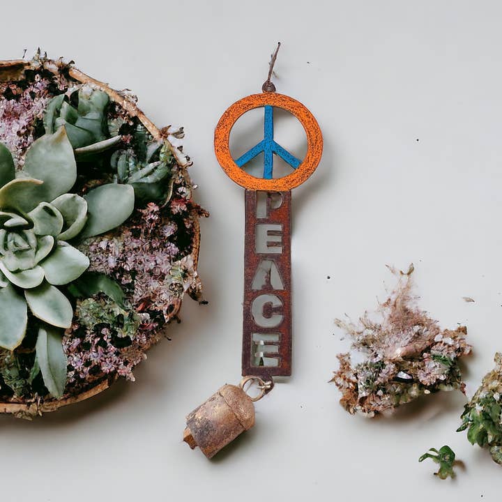 Fredstegn vindklokke Hippie klokke havesødt ornament USA for engroshandel hos Whimsies