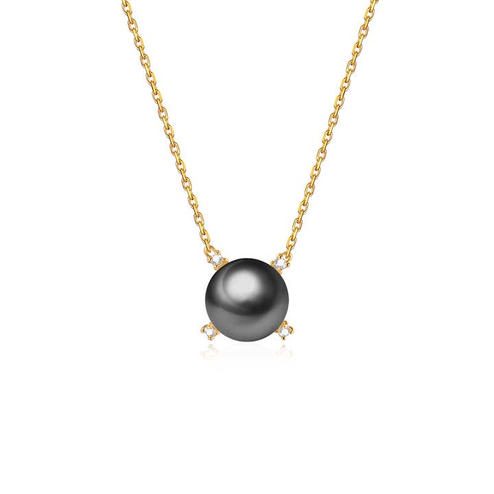 Timeless Pearl - Wholesale Pendant/Charm Necklace - G18k Quadrant Diamonds Pearl Necklace6