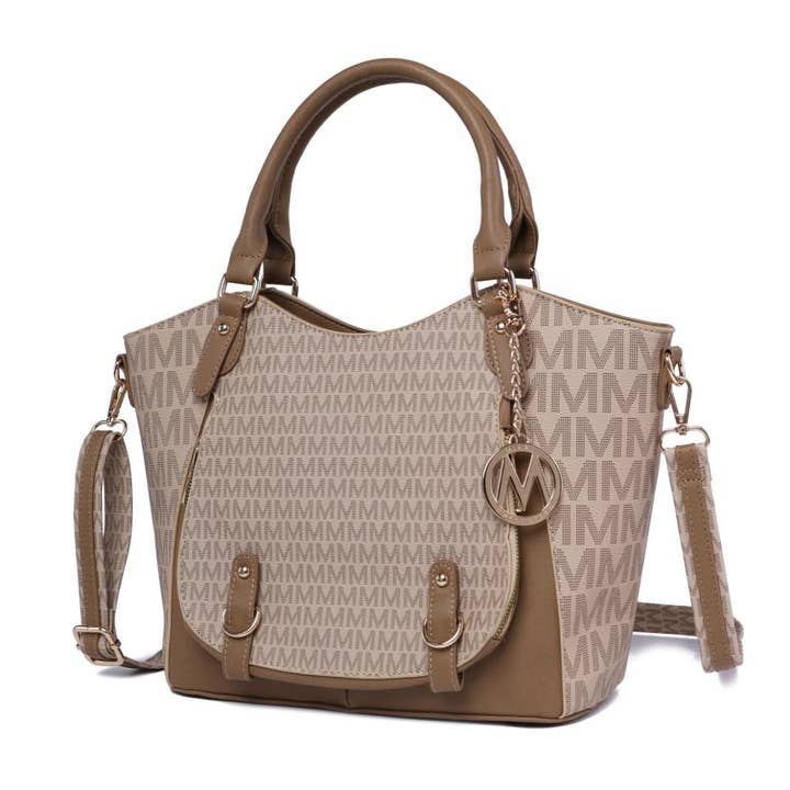 MKF Collection - Vendita all'ingrosso Cartella - Donna - Borsa a tracolla Talula Signature in pelle vegana stampata di Mia K0