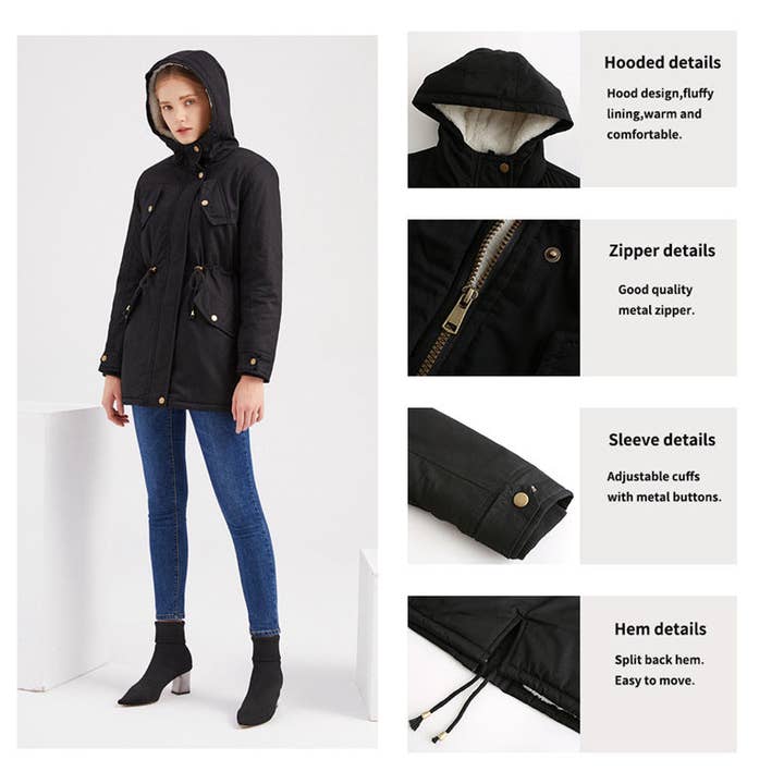 Marayn - Wholesale Parka - Women's - 2025 Autumn Winter Womens Thick Hooded Parka Coat11