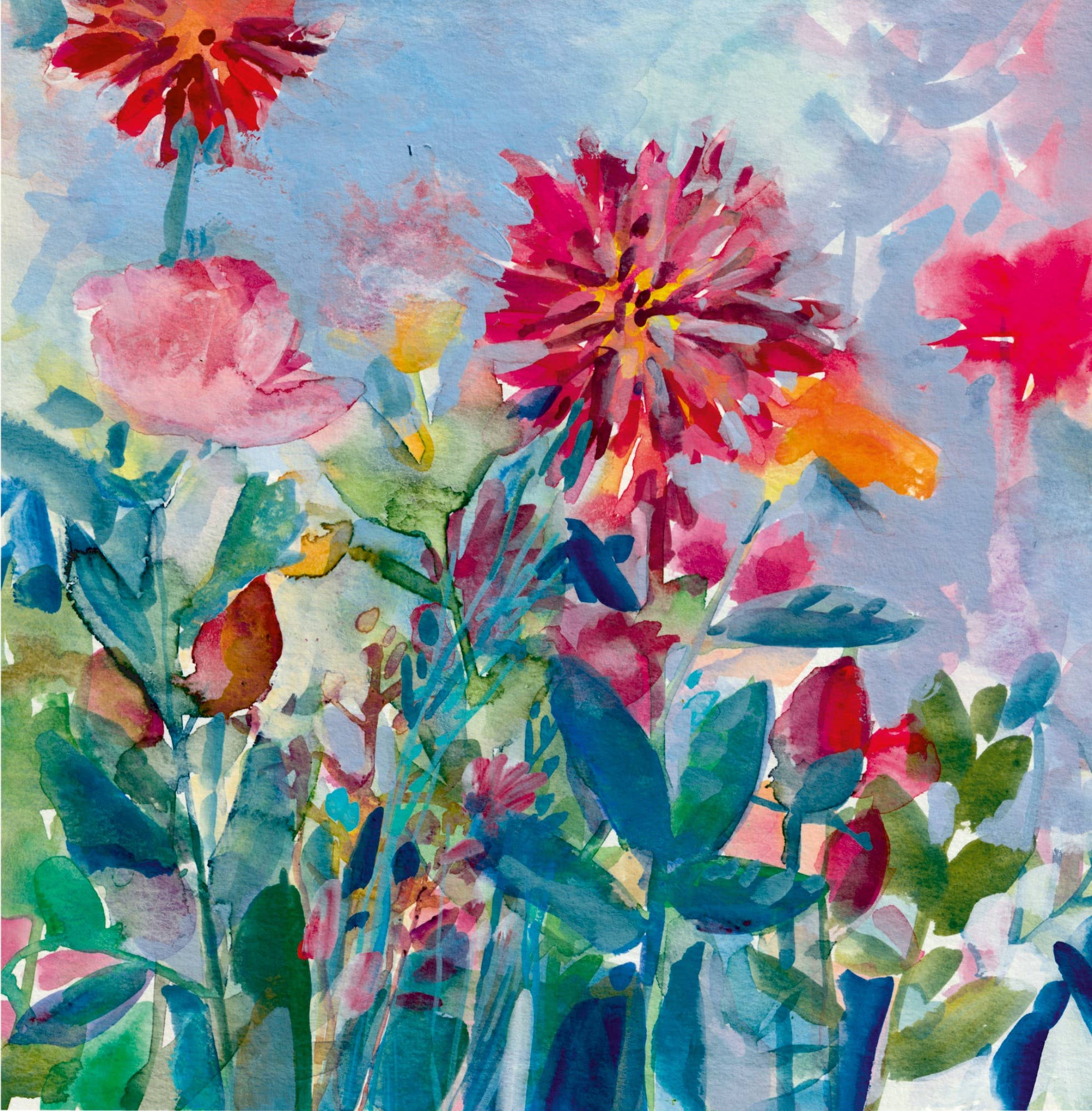 Diana Fegredo Studio - Wholesale Everyday Greeting Card - Pink Dahlia Greetings Card1