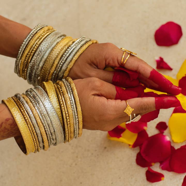 Nakila Collective – Anel de banda por atacado – Anel Senja - Vermeil 22k3