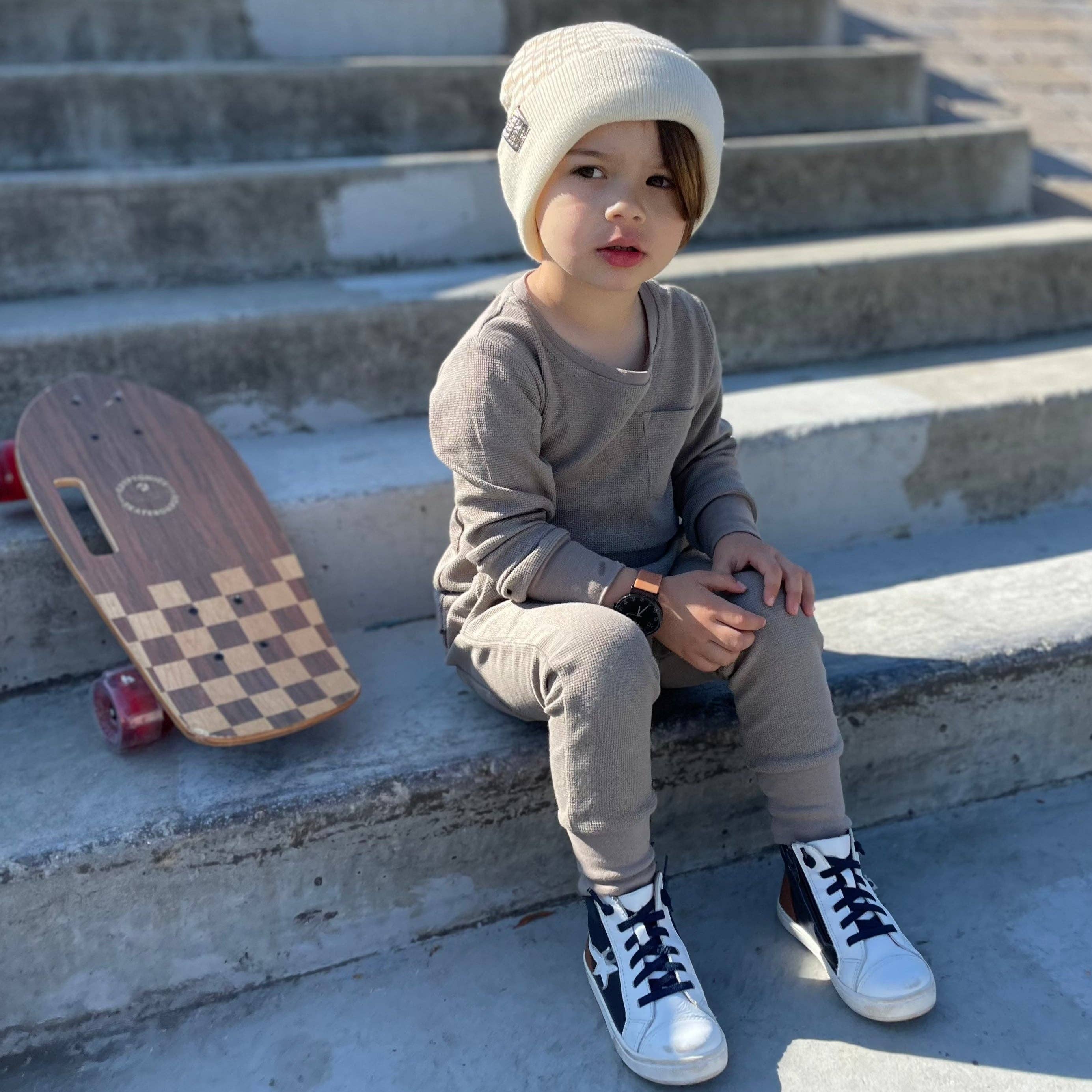 Cool Beanz - Wholesale Beanie - Women's - Check Yourself Reversible Beanie - Beige12