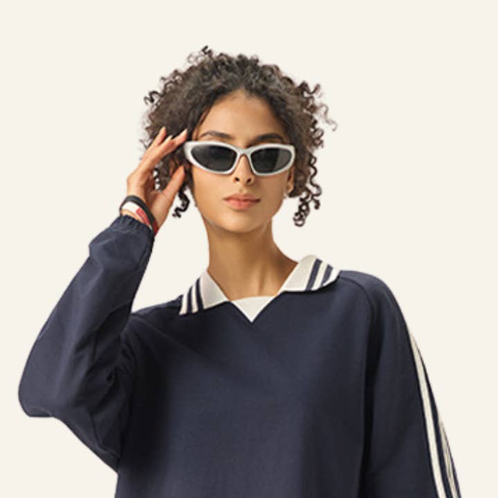 Women's Streetwear Cotton Striped Color-Block Sweatshirts for wholesale by particleactive