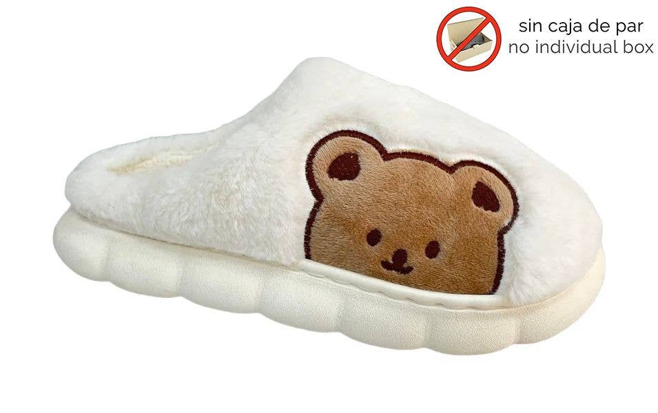 Bolero Piel – wholesale Slippers – Women's – Plush Slipper with Bear Face0