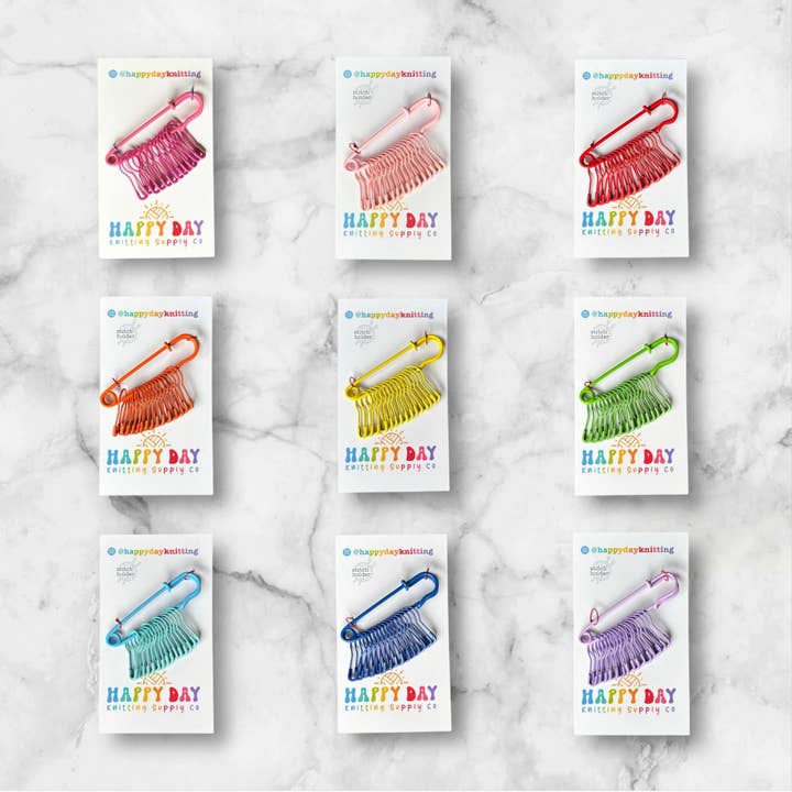 Stitch Holder with 12 Bulb Pin Markers for Knitting for wholesale by Happy Day Knitting