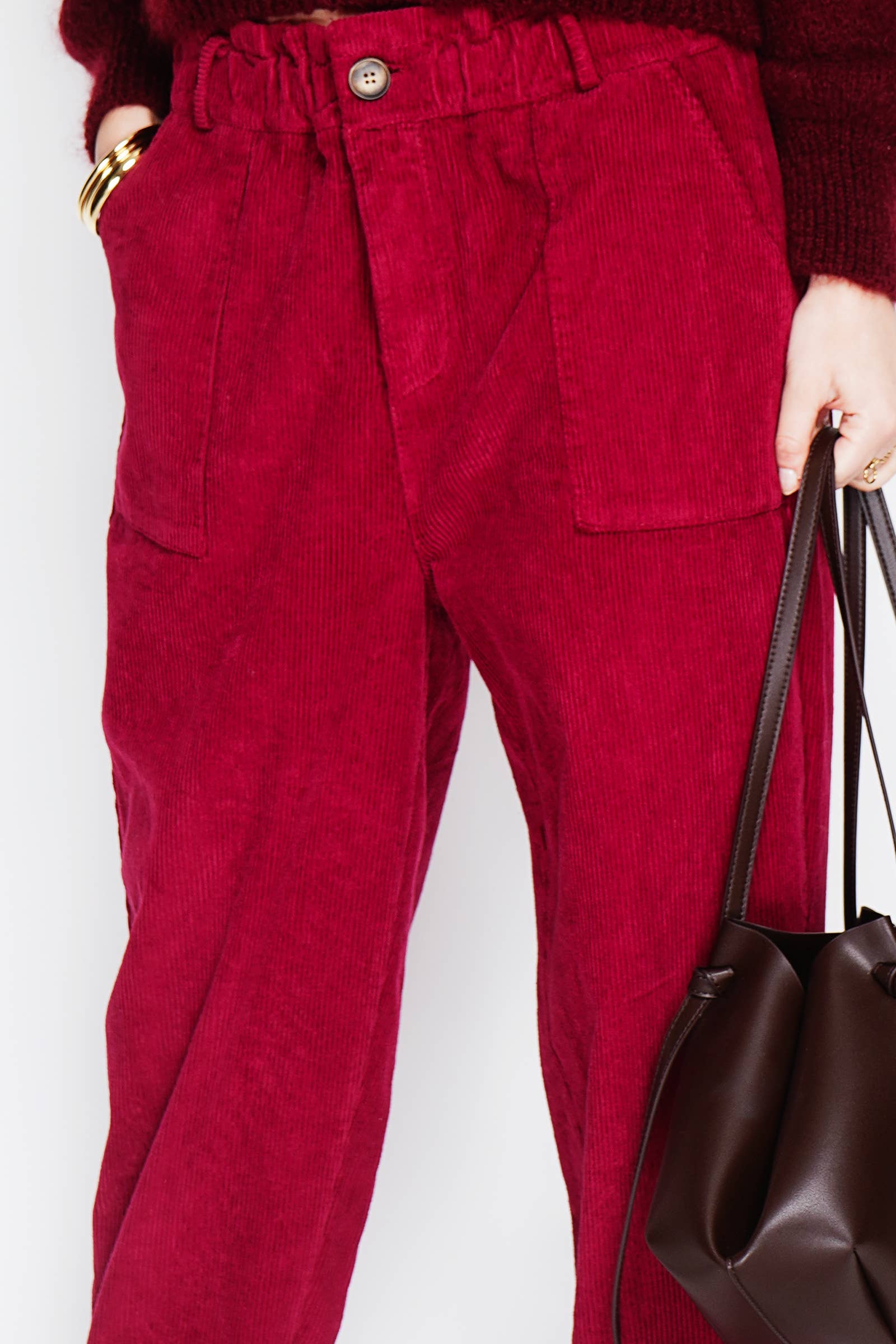 NOELINE – wholesale Byxor - Dam – Manchesterbyxor med knapp 305137