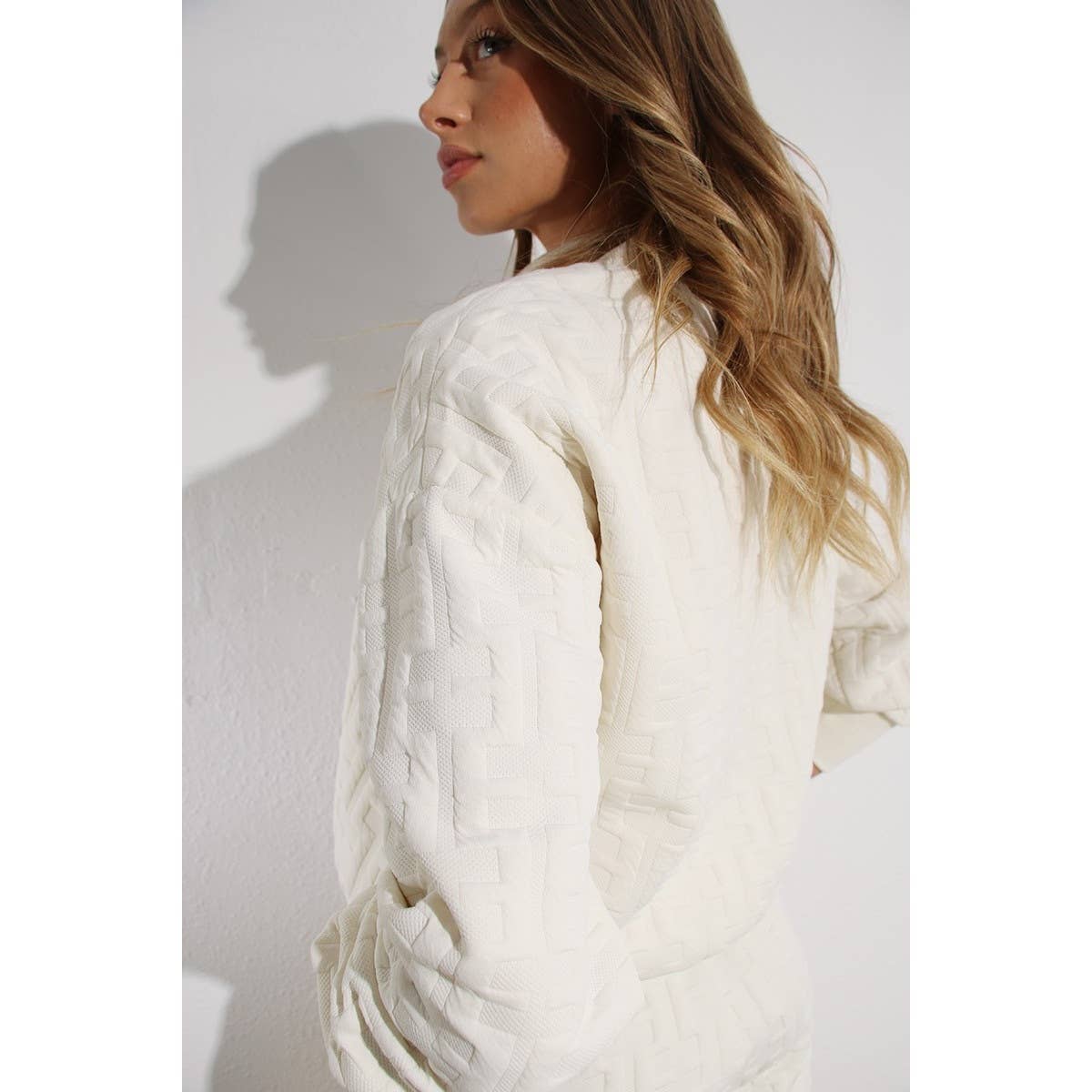 Mulla - Wholesale Top & Short Set (NOT Loungewear) - Women's - Textured Beige Lounge Set1