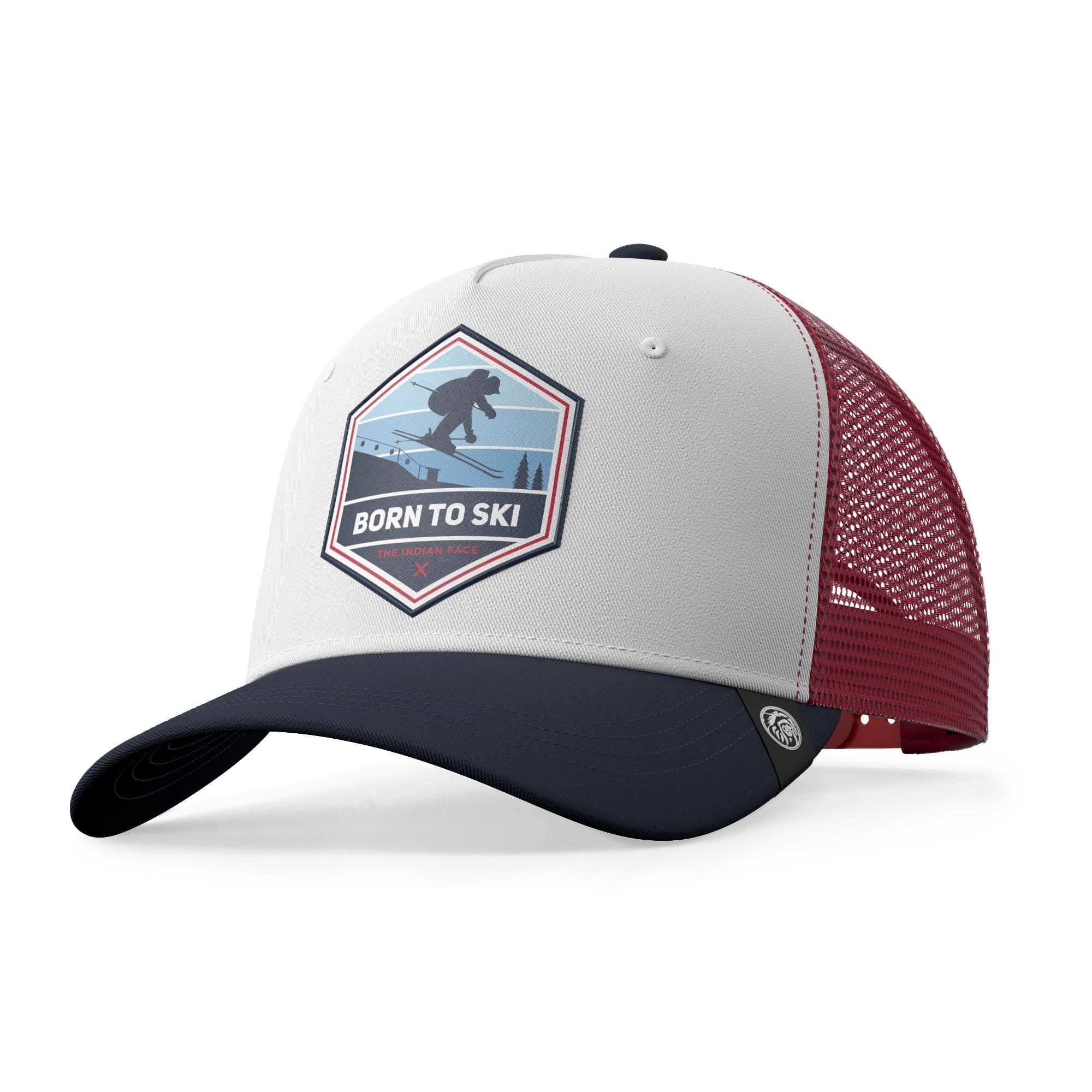Indicom Brands – wholesale Trucker hat – Unisex – Born to Ski White / Red / Blue0