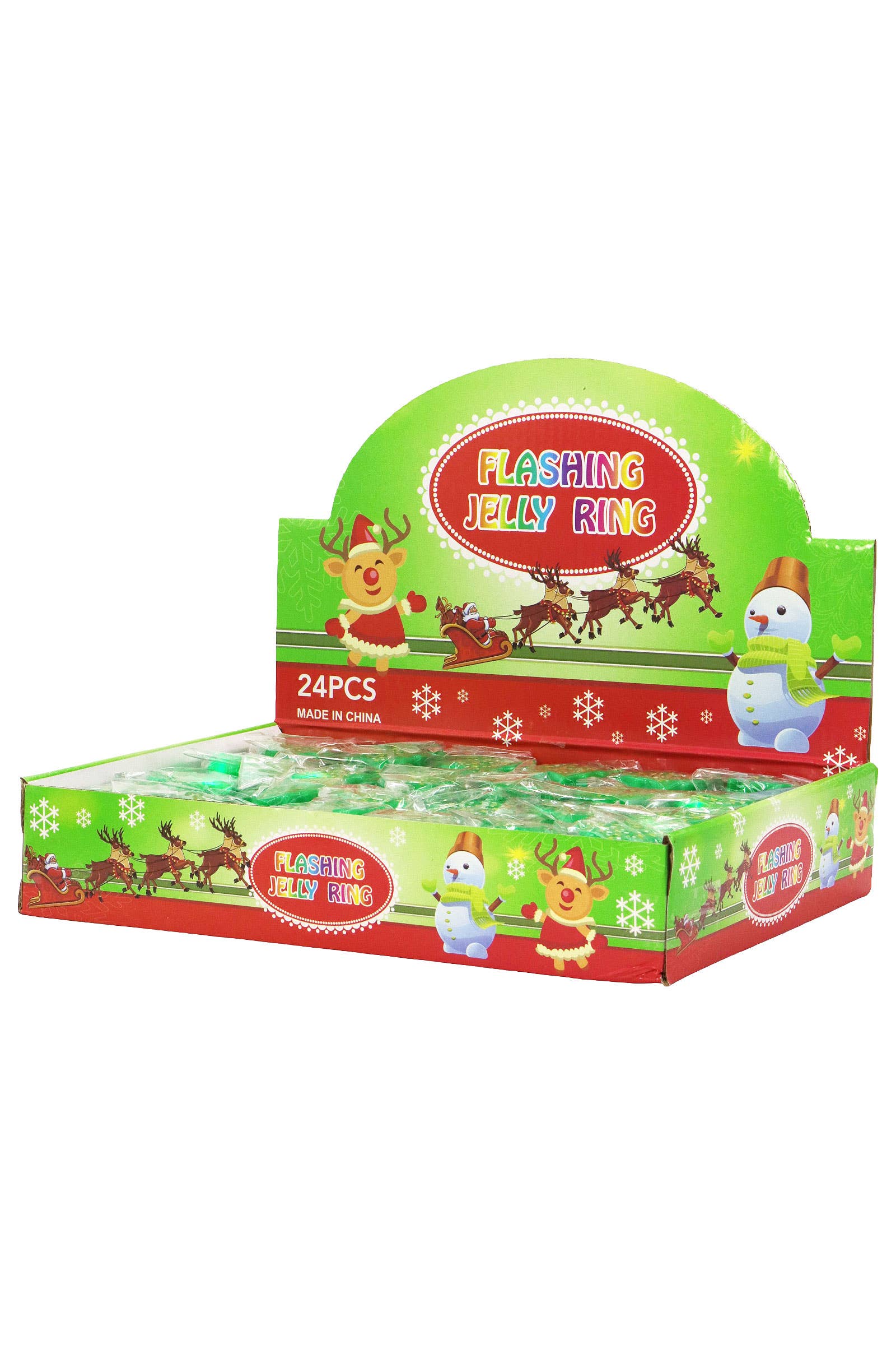 AS SHOWN Christmas Tree Jelly Led Light-up Ring - 24 Pcs for wholesale on Faire2