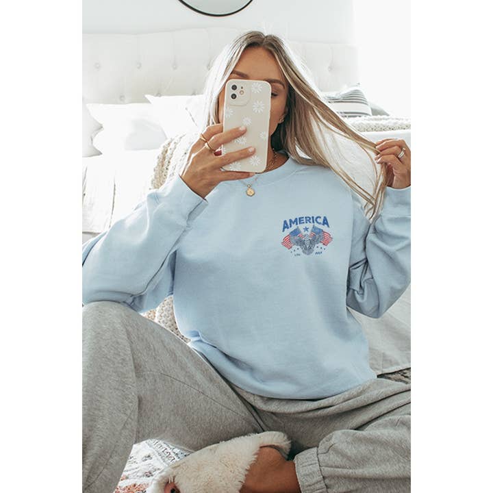 Illustrated Society - Wholesale Graphic Sweatshirt - Women's - AMERICA VINTAGE GRAPHIC SWEATSHIRTS