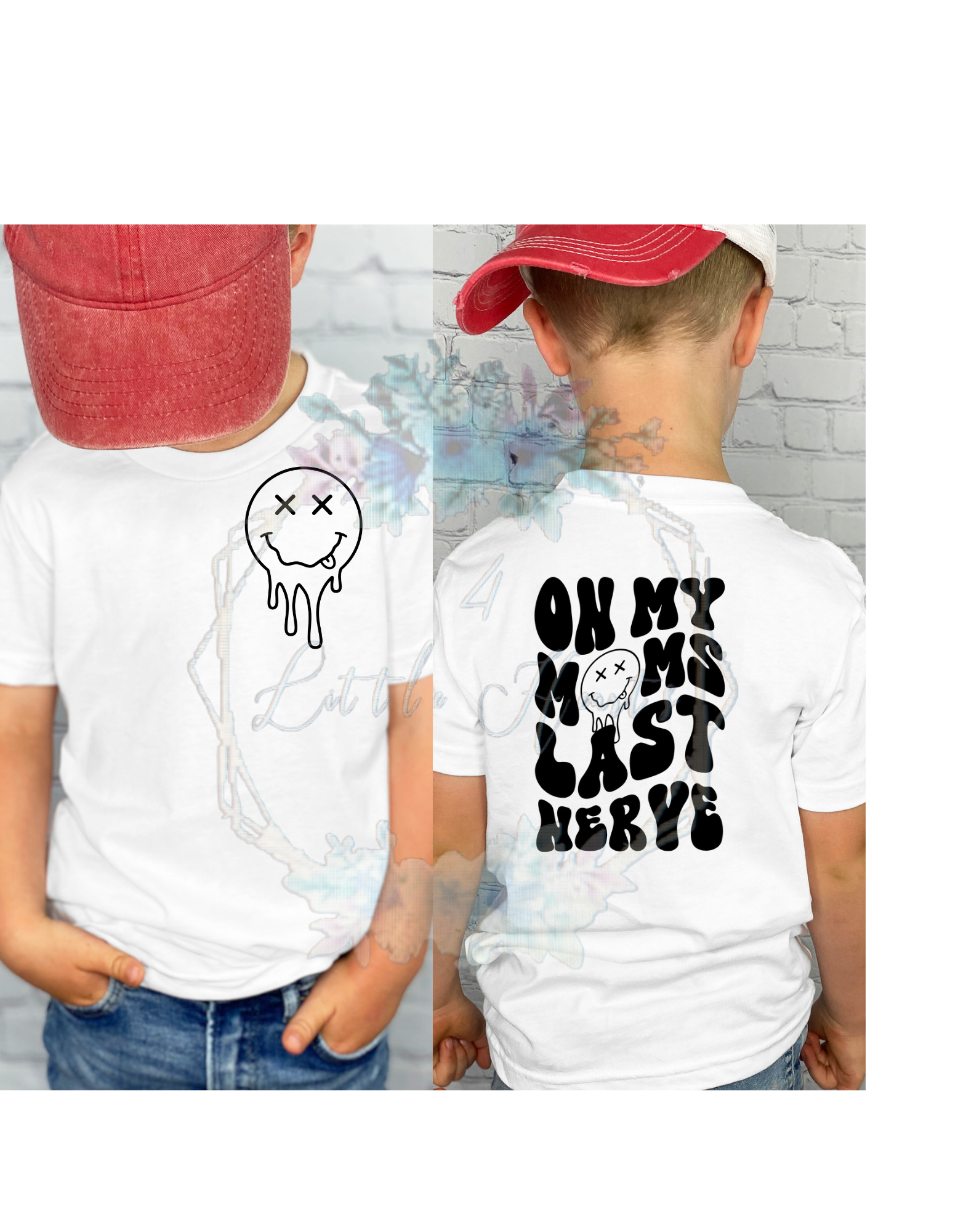 4 little hearts - Wholesale Screen Printed T-Shirt - Kids - On my moms last nerve kids graphic tee0