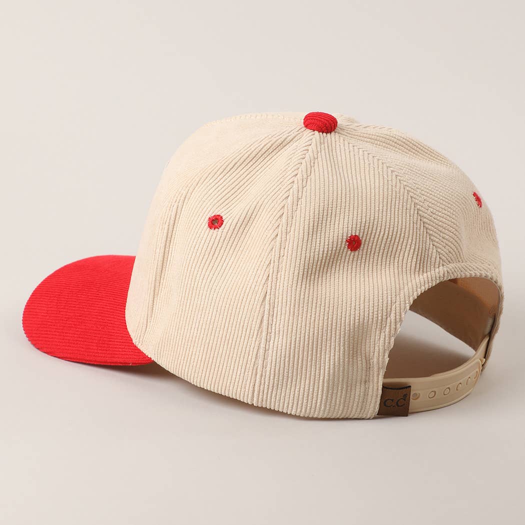 Fashion City - Wholesale Trucker Hat - Unisex - Gameday Football Bow Patch Corduroy Trucker Hat17