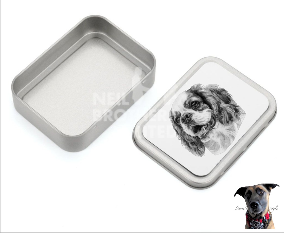 Storms Style - Vente Bocal à friandises – chien - Boîte à friandises en métal pour petit chien noir et gris - de nombreuses races29