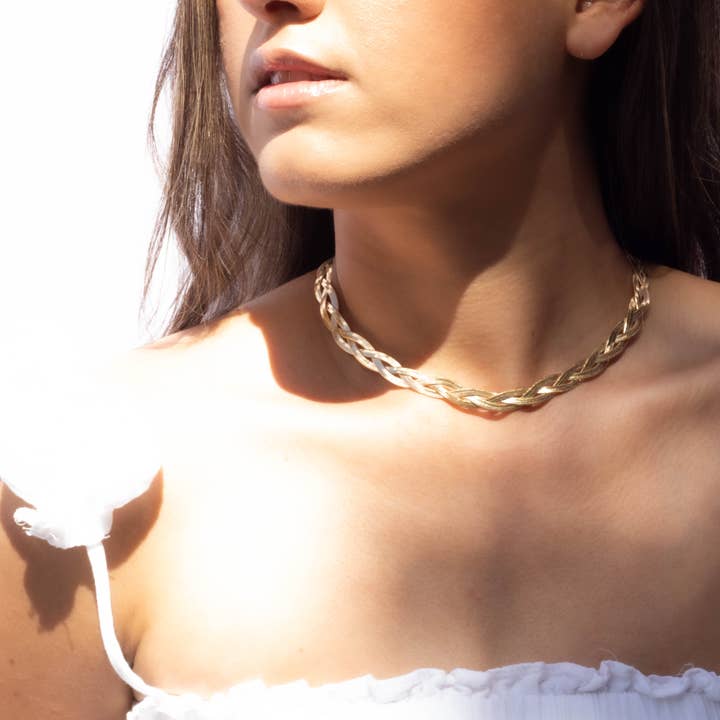 Gargantilha Espinha Trançada por atacado de Lacosta Jewelry Corp