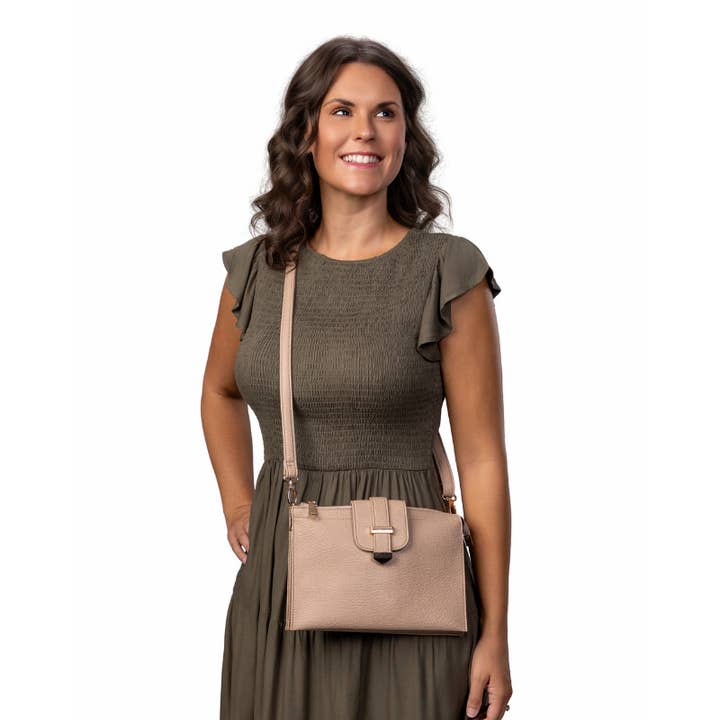 Parker Handbag with Card Wallet - Light Taupe for wholesale by a Wink & a Nod