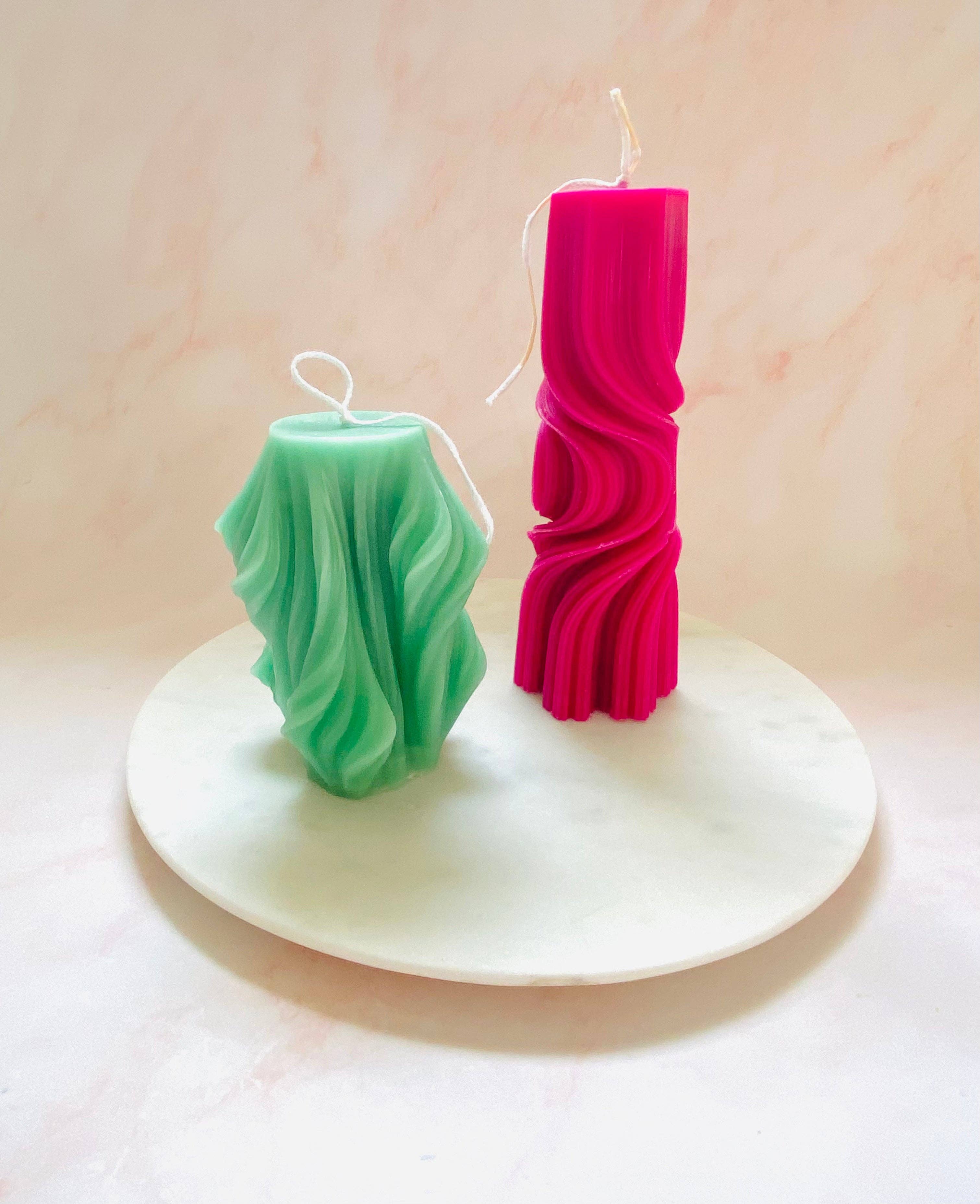 Maple + Love - Wholesale Tapered Candle/Candlestick - Psychedelic Swirl Taper Beeswax Candle9