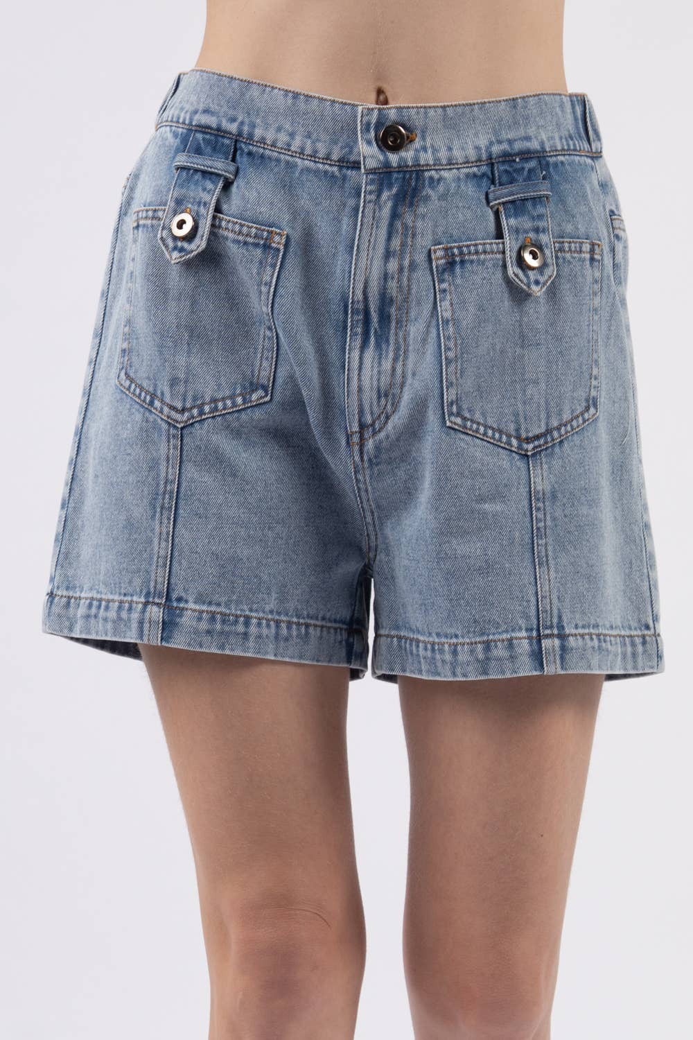 VERY J - Vente Short – femme - Short en jean délavé taille haute style Y2K11