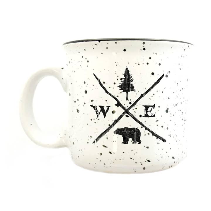 Nature Compass Speckle Tone Coffee Mug for wholesale by Black Lantern
