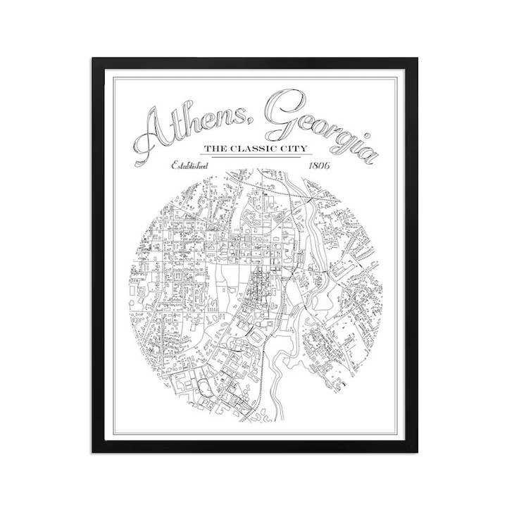 Athens, Georgia Vintage Style Map for wholesale by Map of Home