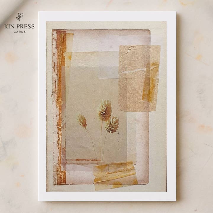 Grasses' Greetings Card, Pack Of 10 for wholesale by Kin Press Cards