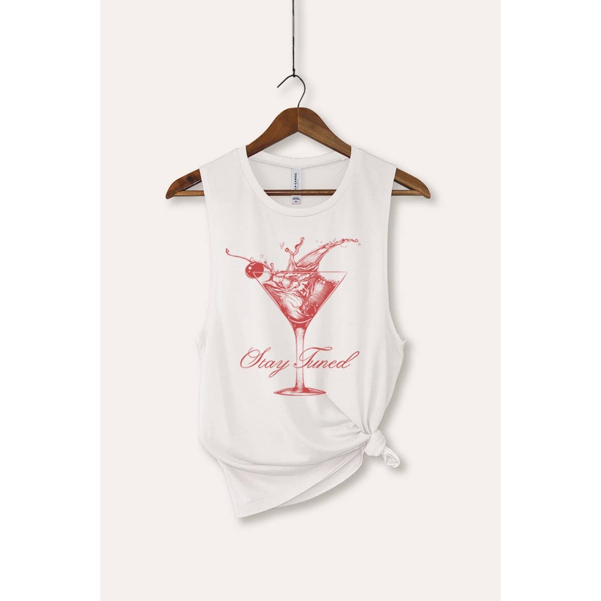 PINK NABI – wholesale Tank top – Women′s – Cocktail Glass Splash "Stay Tuned" Graphic Women's Tank Top4