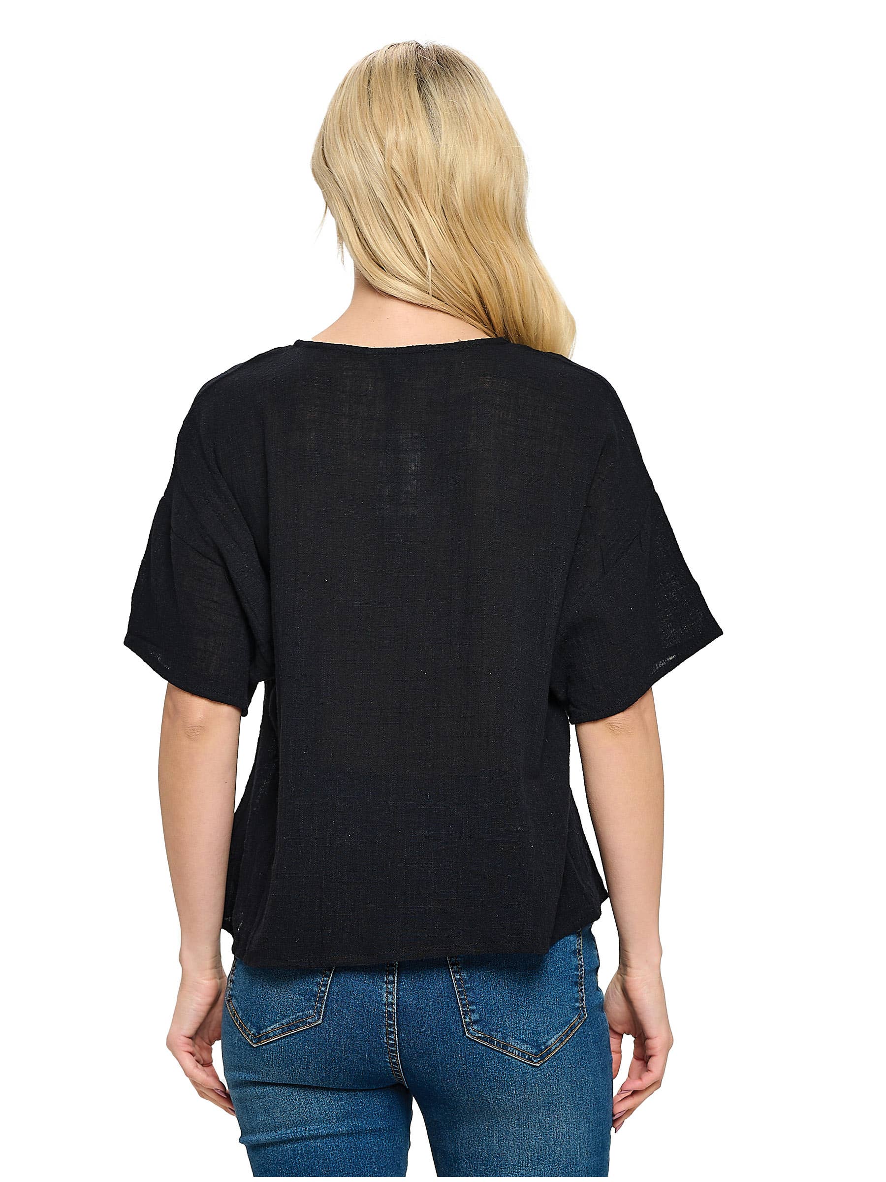 Yak & Yeti - Wholesale Blouse - Women's - SALE Boho Top Loose Fit Lace Detail (Reg. $17)7