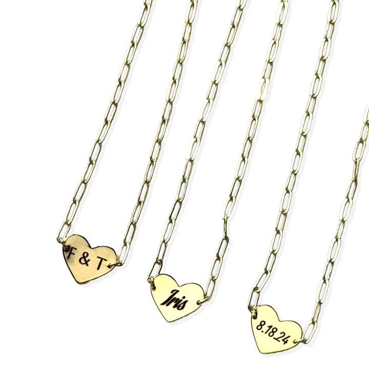Op maat gegraveerde hartvormige paperclip ketting ketting voor wholesale door The Sis Kiss