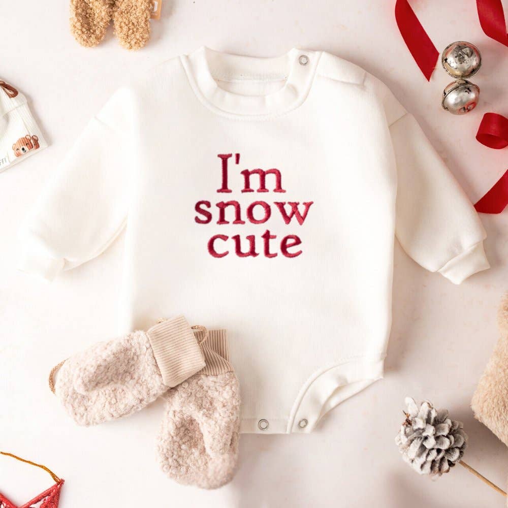 PUFFI - Wholesale Jumpsuit - Baby - Children’s Holiday Romper – White (custom embroidery)1