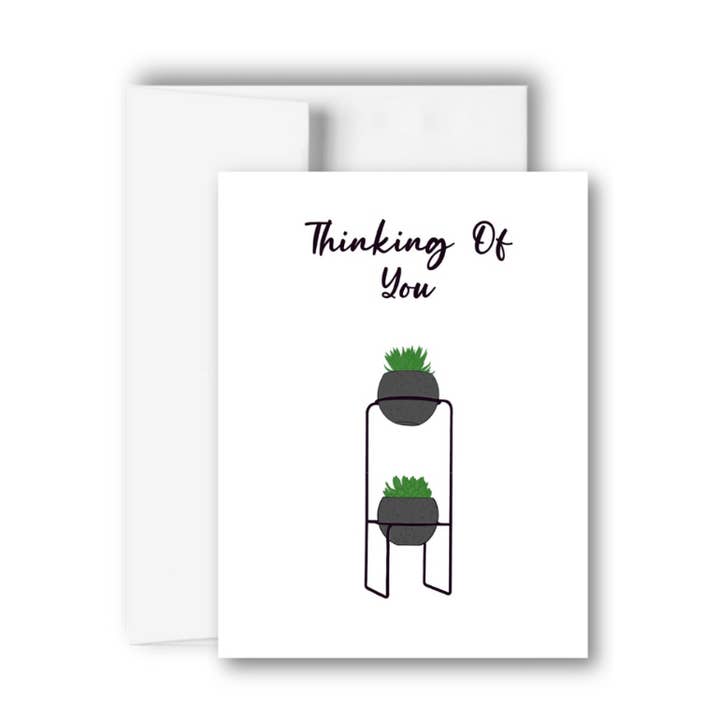 Tarjeta de Pensando en Ti, Plantas - Diseño de Plantas de Interior para venta al por mayor de Brandi Creations Design Studio