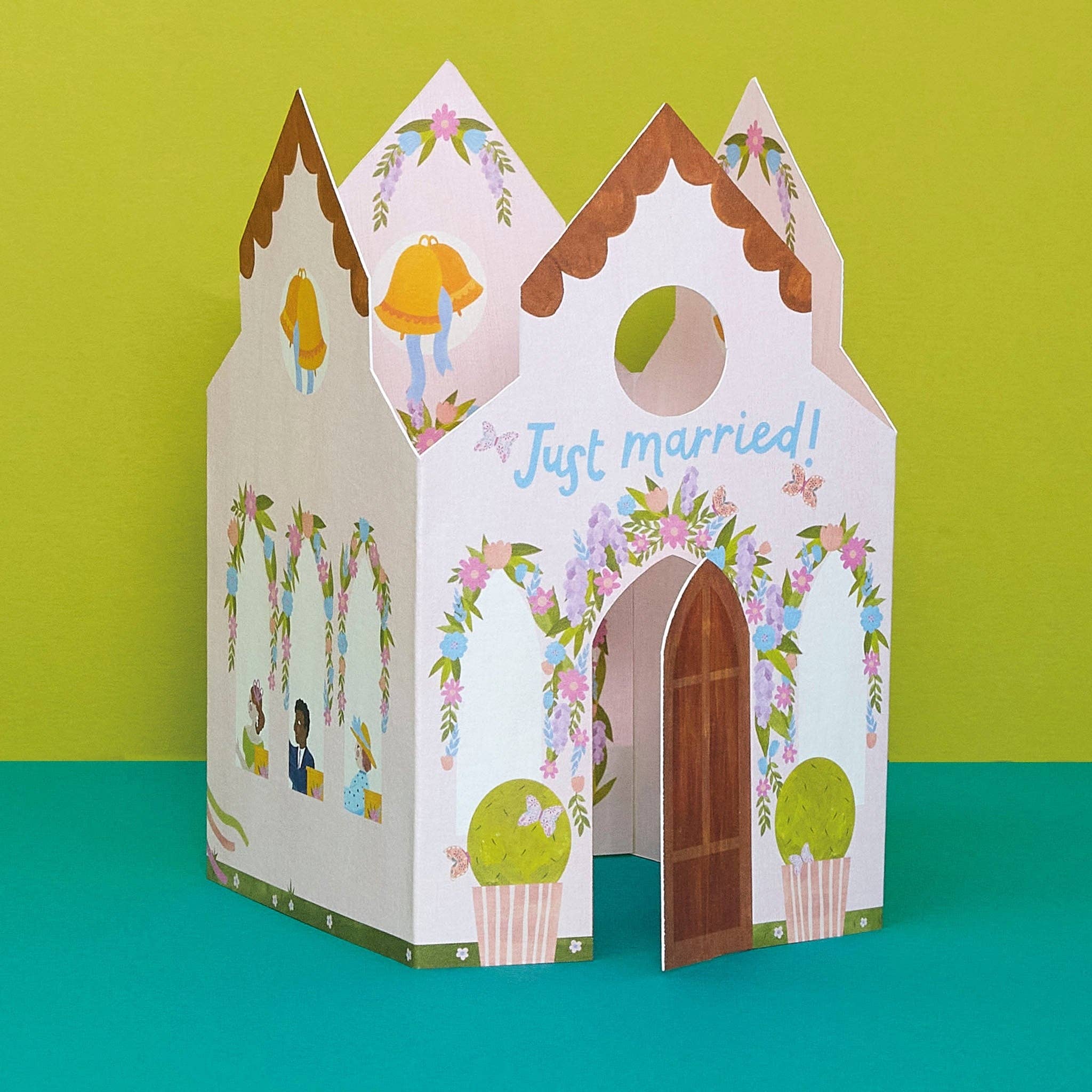 Raspberry Blossom – wholesale Wedding card – Just married card 3D fold out  (KEP08)4