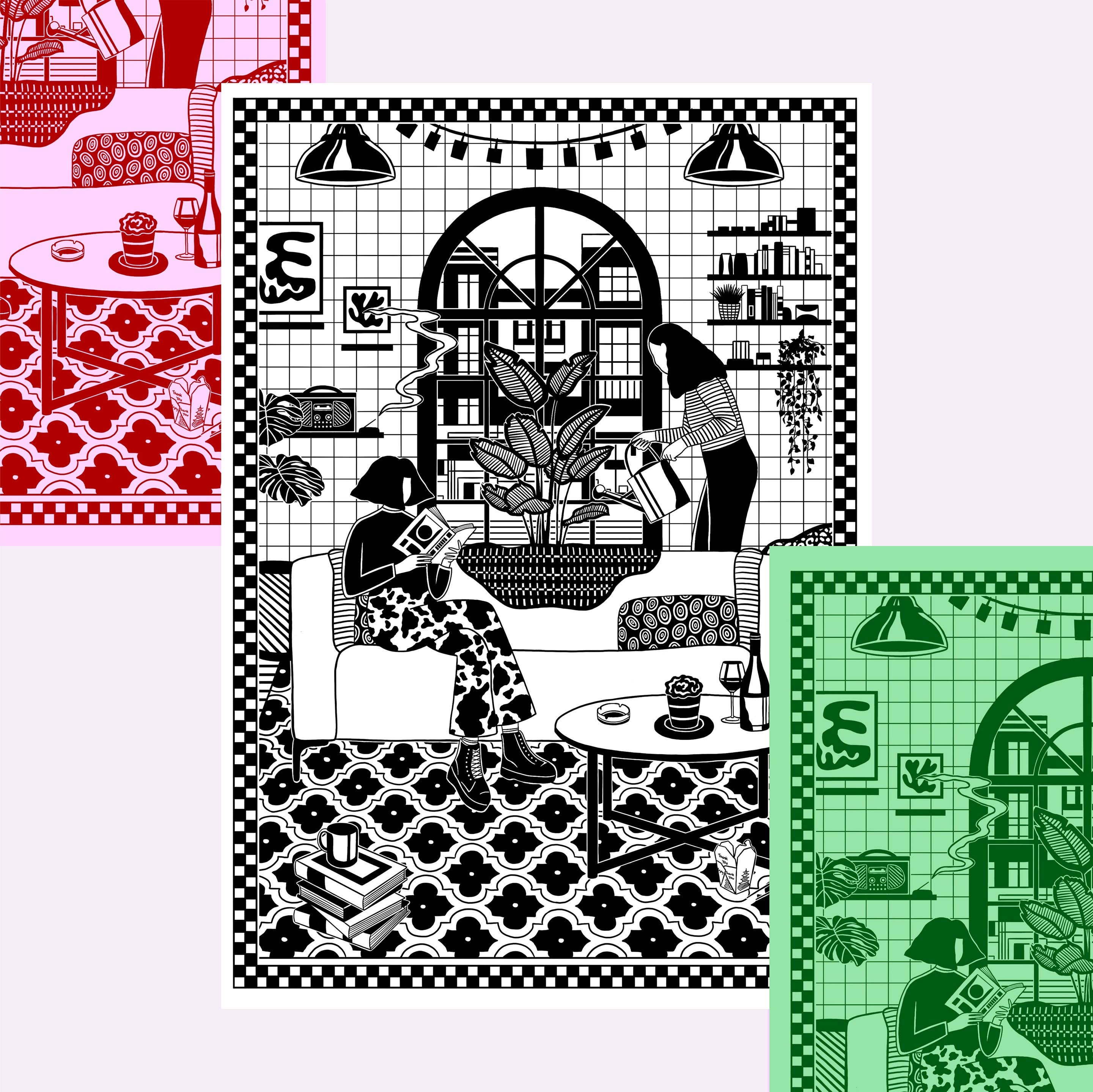 Eva Malley – wholesale Art print – HOUSEMATES PRINT (A4)0