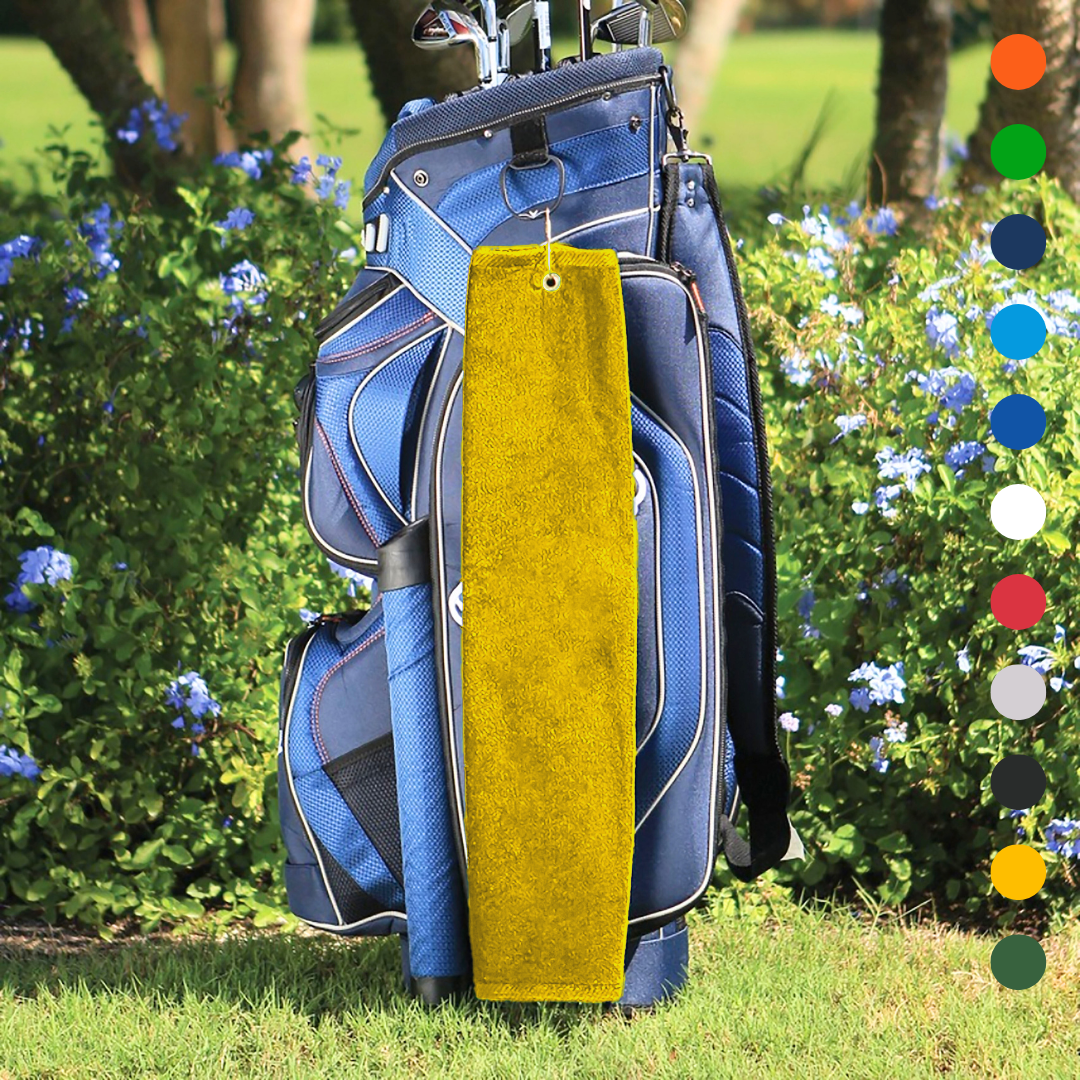 Pro Towels - Wholesale Sports Towel - Tri-Fold Platinum Velour Golf Towel: Grommet & Hook1
