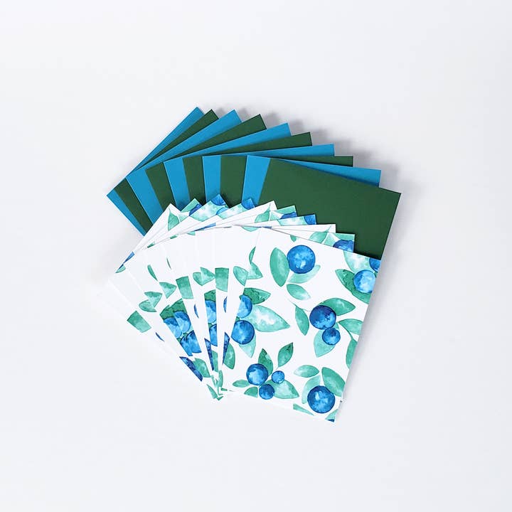 Lucky Dog Design Co. - Wholesale Stationery/Notecard Set - Blueberry Paradise Mini Card Set (Set of 10)6