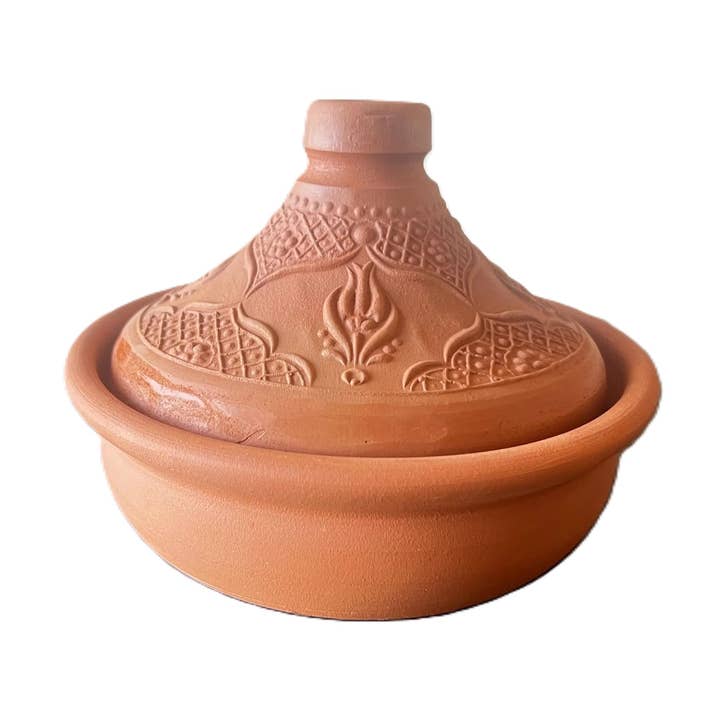 Unglazed Clay Targine Cooking Pot -8.5 inch for wholesale by GJE Terracotta