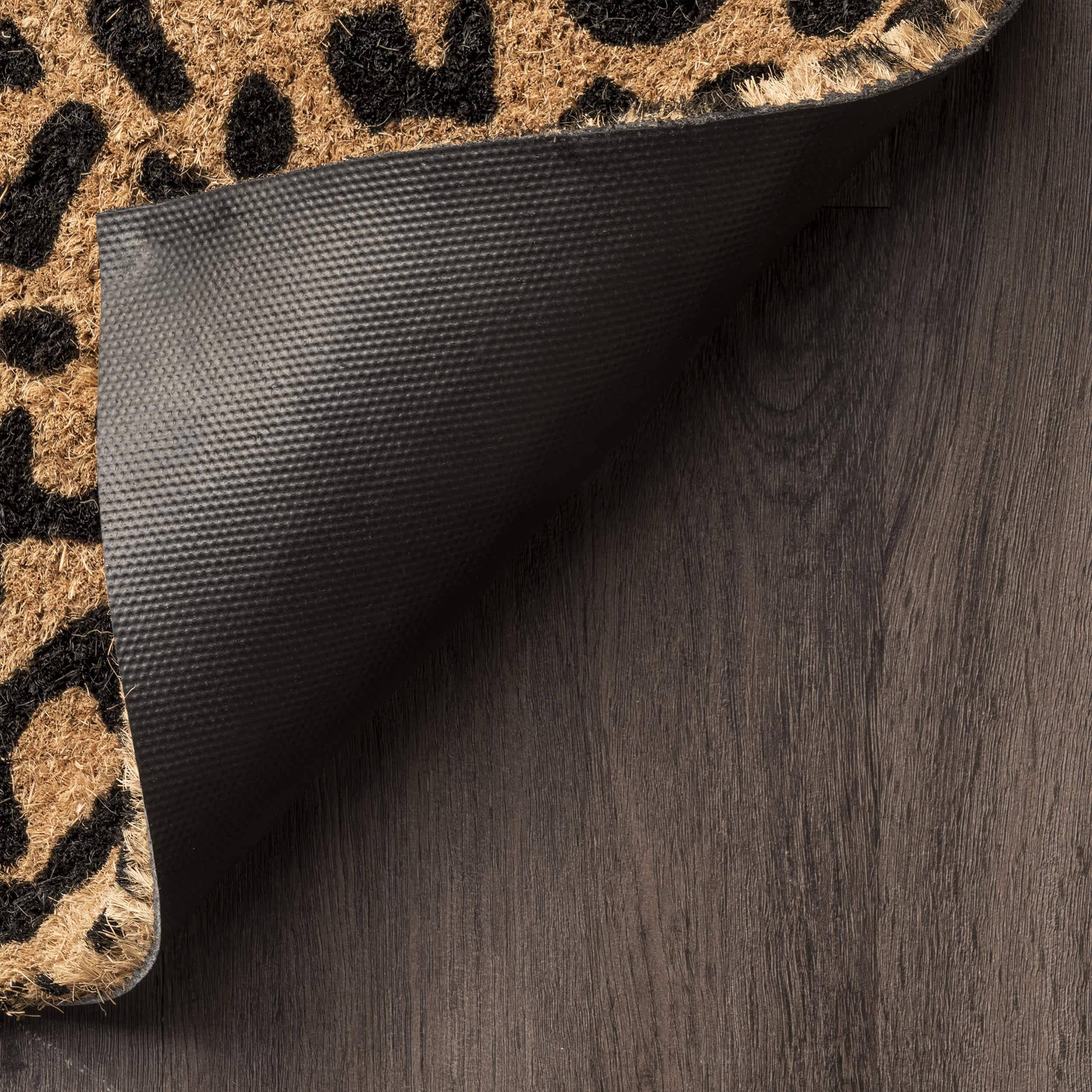 Naturel Paillasson imprimé léopard en fibre de coco en vente sur Faire4