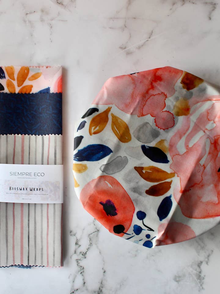 Beeswax Wraps - BLOOM (Set of 3) for wholesale by Siempre Eco