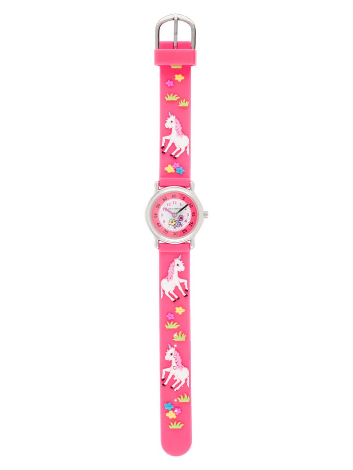 Relógio de tempo de ensino infantil tridimensional unicórnio rosa por atacado de Solo Time USA