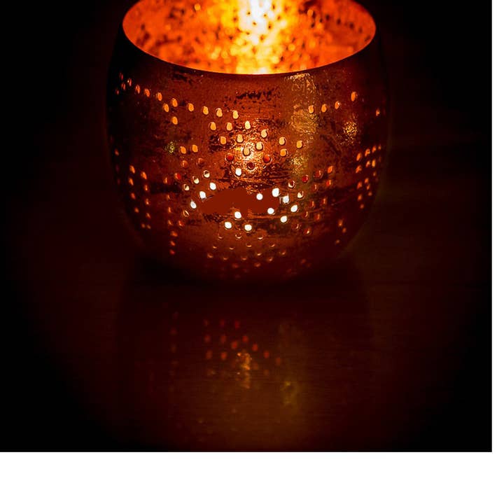 Candle holder filigrain ball set of 2 for wholesale by Orientals