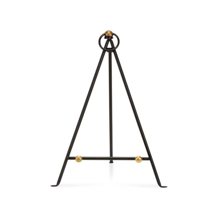 Cheungs Home Decor - Venta al por mayor Caballetes - Minicaballete triangular de mesa Axia | Detalles dorados | Negro2