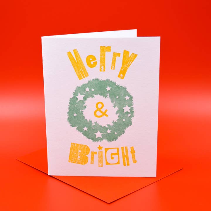 Letterpress PLAY - Wholesale Christmas Card - Christmas Card - Wreath1
