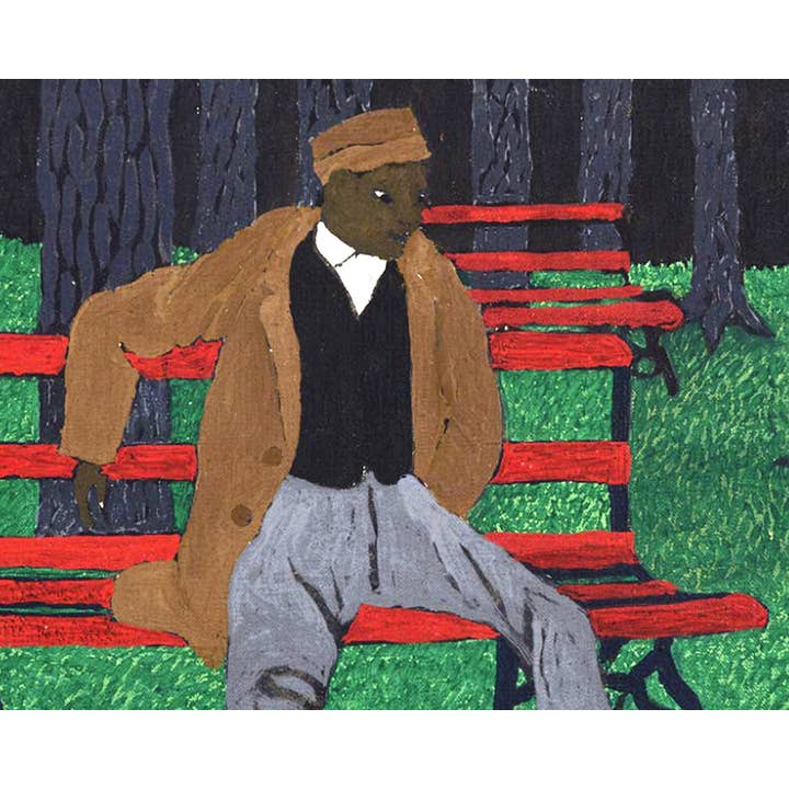 Rock Paper Scissors Wall Art - Venta al por mayor Ilustración - Hombre en un banco de parque | Ardilla blanca | Arte popular estadounidense | Horace Pippin | Arte negro americano | Artista afroamericano | Arte de pared forastero2