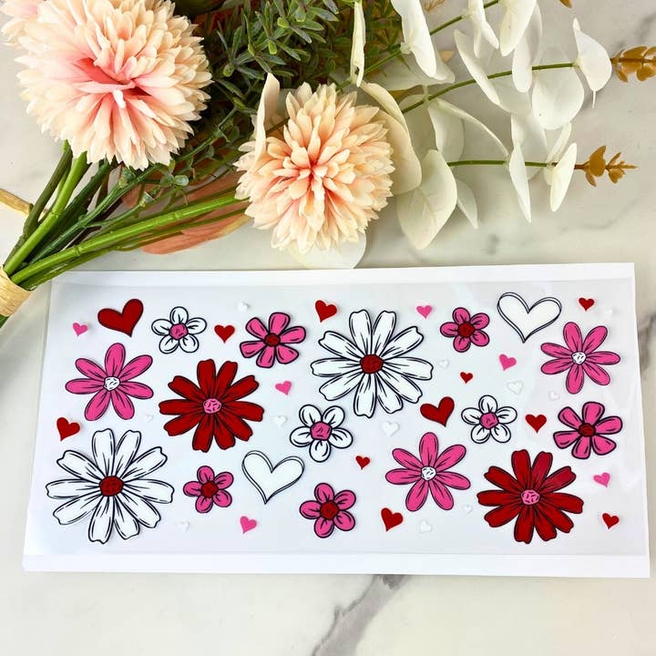 Pink & Red Flowers2 | 16 oz UV DTF Wrap for wholesale by HKS Custom Designs