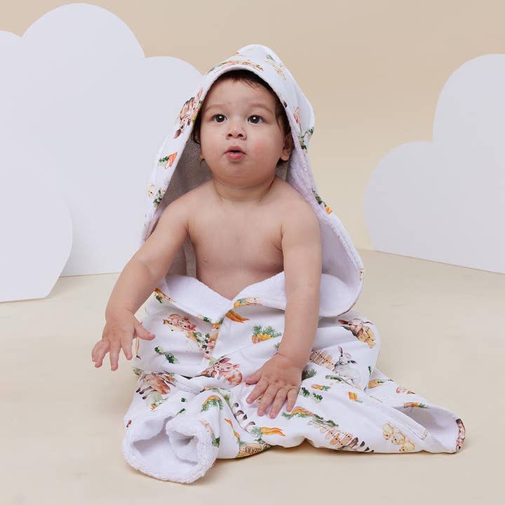 Snuggle Hunny - Wholesale Hooded towel – Child & baby - Farm Organic Hooded Baby Towel
