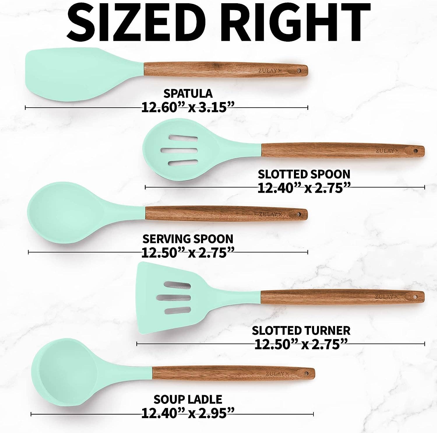 Zulay Kitchen - Wholesale Kitchen Utensil Set - 5-Piece Silicone Utensils Set with Wooden Handles7