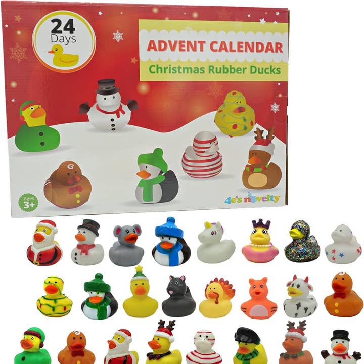4E's Novelty - Wholesale Bath Toy - Baby - 4E's Novelty 2025 Christmas Advent Calendar with 24 Rubber D0