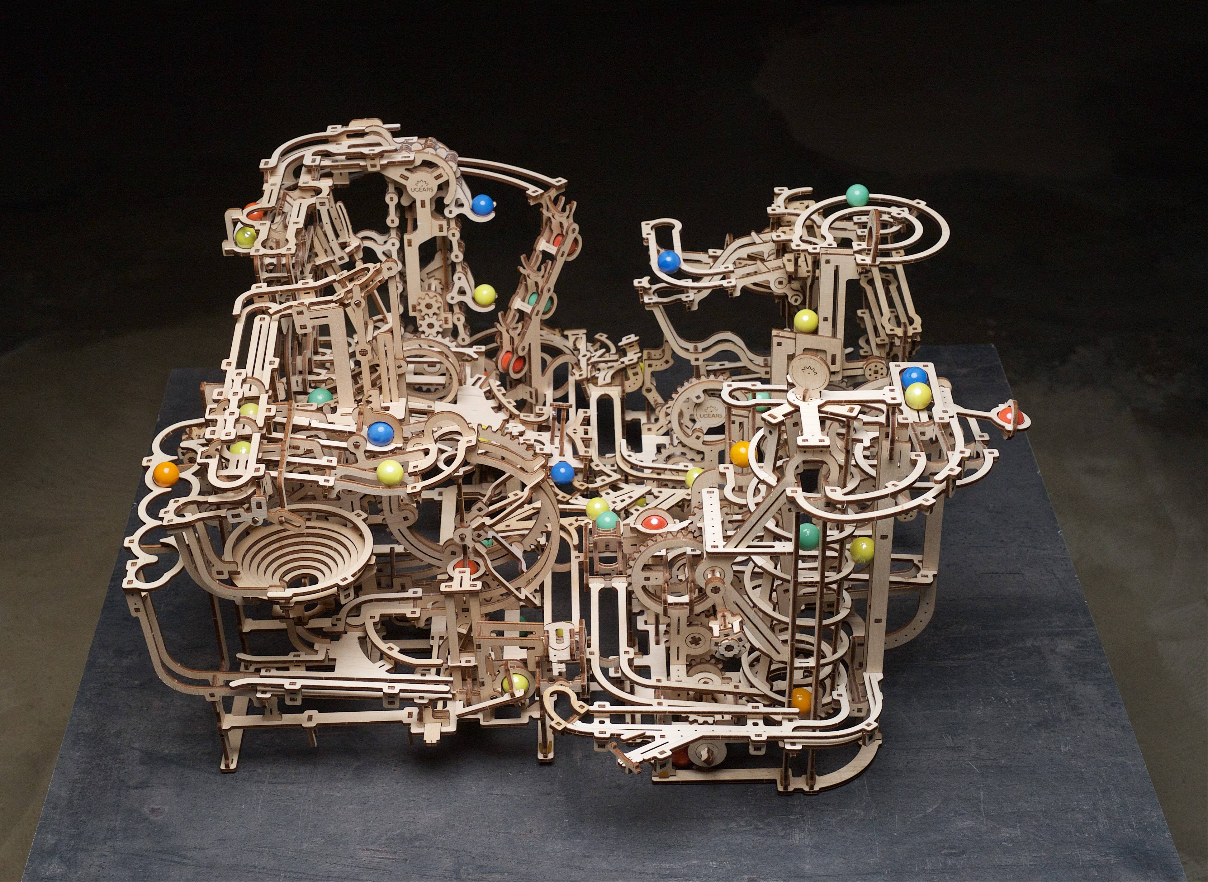 Ukidz LLC - Wholesale DIY Craft Kit - UGears Marble Run Spiral Hoist - 4 -Wooden 3D Puzzles - DIY3
